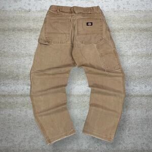 Vintage 90s Dickies Carpenter Pants 32x30 Baggy Wide Leg Tan Canvas Dungarees